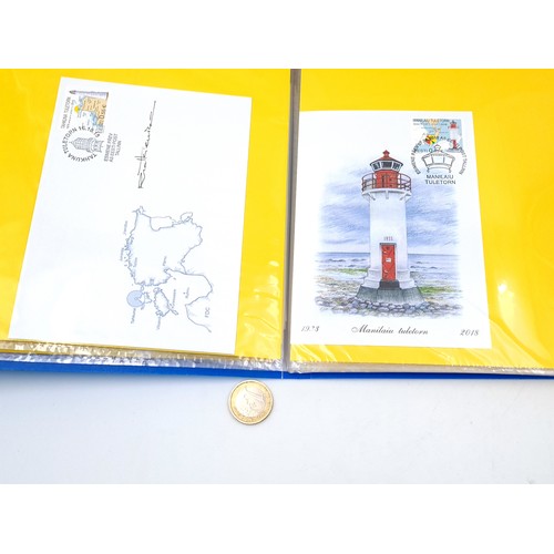 571 - A collection of first day covers containing light houses and birds from baltic states of Estonia, ma... 