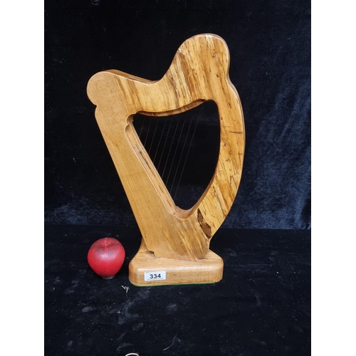 334 - A fabulous large handcrafted Irish harp standing sculpture by Kildare based Brian O' Loughlin. Craft... 