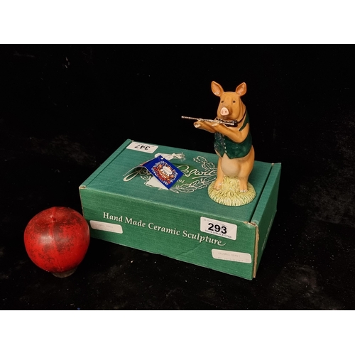 347 - A charming Beswick handmade ceramic Pig figurine titled 'David the Flutist' from the 'Pig Promenade'... 