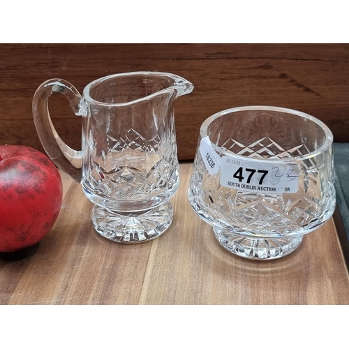 477 - A Waterford Crystal Large Milk and sugar in Excellent condition. Heavy super quality.