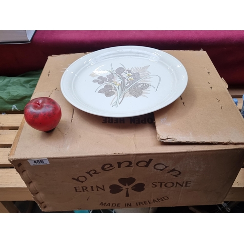 486 - A Brendan Iron Stone Dinner set in the original box. Contains dinner plates, dinner bowls, gravy boa... 