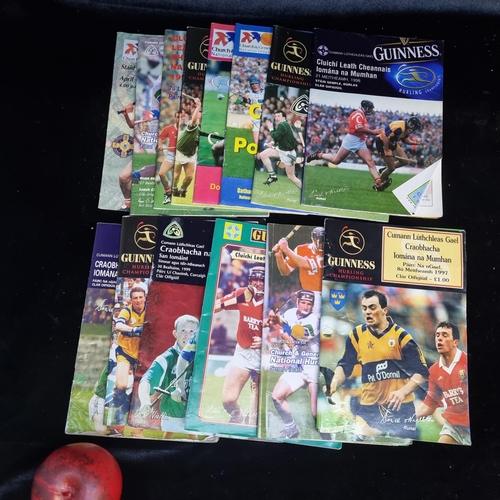 169 - A great collection of 14 1990s GAA hurling programmes.