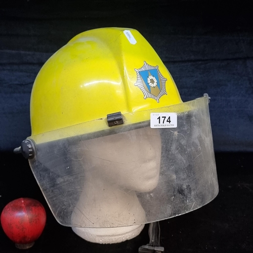 174 - A British made Cromwell firefighter helmet model F.500.C.R. From the West Yorkshire Fire and Rescue.... 