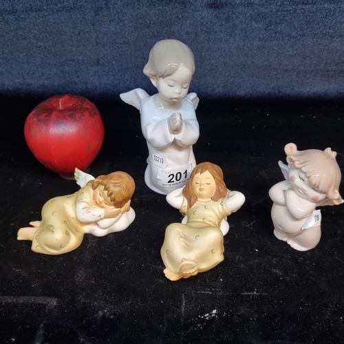 201 - Four angelic figures including a Lladro, two Gobel and a Nao example.