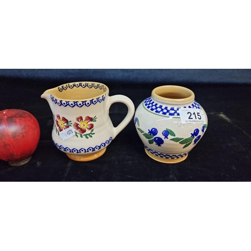 215 - Two beautiful pieces of Nicholas Mosse including a pot and milk jug. In VGC.