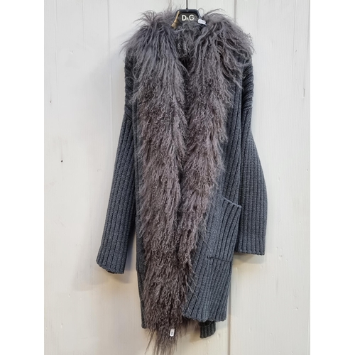 237 - Star Lot - A highly stylish brand new ladies Dolce & Gabbana long knitted cardigan with grey colour ... 