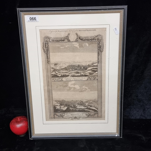 66 - A fabulous Georgian copper plate etching dating to 1784. Features perspective views of the cities of... 