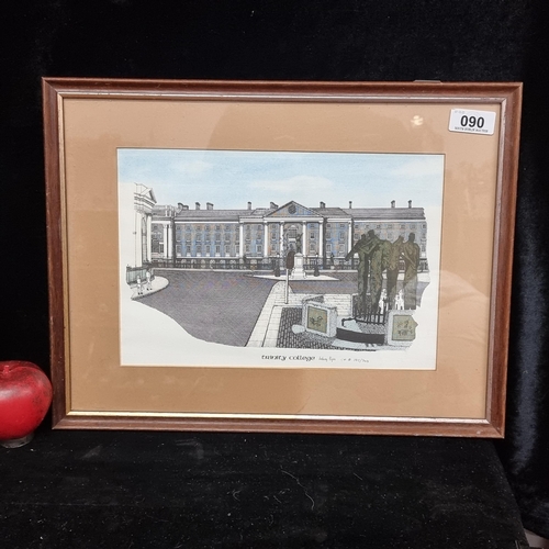 90 - A limited edition (105/300) aquatint etching of Trinity College Dublin by Anthony Llynn. Hand number... 