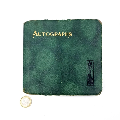 535 - A fully furnished antique autograph book, circa 1940's. Each page set with a message or rhyme and si... 