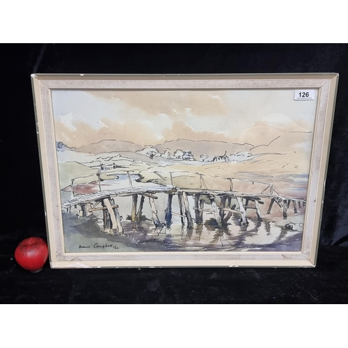 126 - Super Star Lot: An original George Campbell RHA (b. 1917 - d. 1979) pen and watercolour on paper pai... 