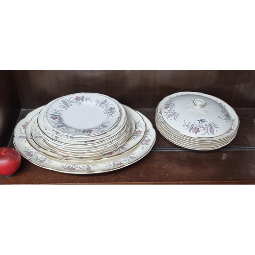 782 - A gorgeous part set of Arklow Pottery featuring a dainty foliate pattern in delicate shades of pink ... 