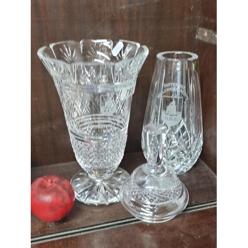 783 - Two Waterford Crystal items including a large footed vase in the Georgian Strawberry pattern, along ... 