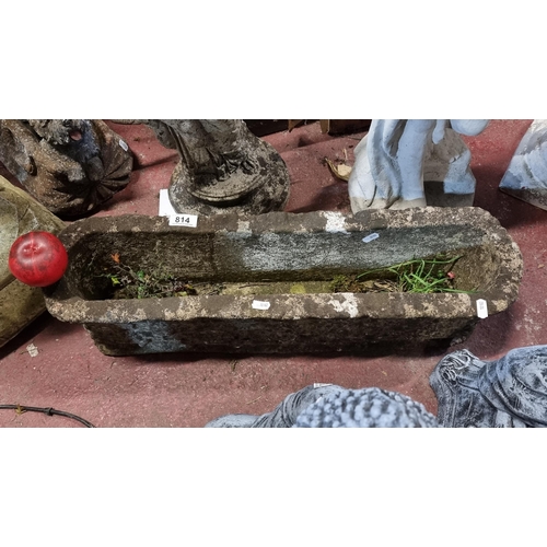 814 - An antique stunning heavy stone garden box / trough planter. Great age to this one.