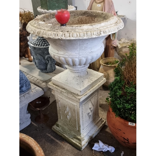 827 - Star Lot : A huge antique  Neoclassical style planter with an elaborate pedestal base. H100cm This i... 