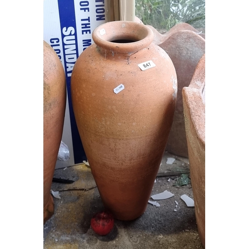 847 - A very large terracotta urn planter. Great for any garden space. H60cm These large Terracotta pots a... 