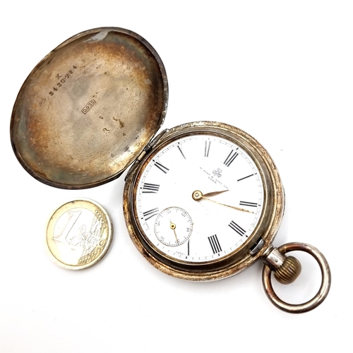 905 - A handsome antique Irish made pocket watch with a .935 silver content case by W. Egan & Sons Ltd Cor... 