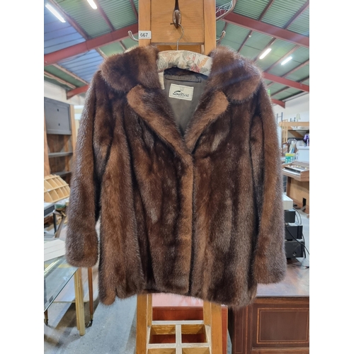 940 - A vintage genuine mink fur jacket from Switzers, Grafton Street Dublin. Features soft shiny mink fur... 