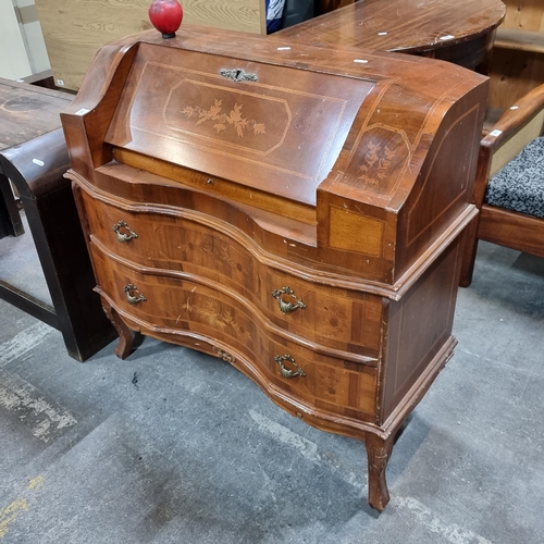 983 - Star lot : A beautiful Mid Century secretaire with a drop-down desk, two neatly sized drawers to top... 