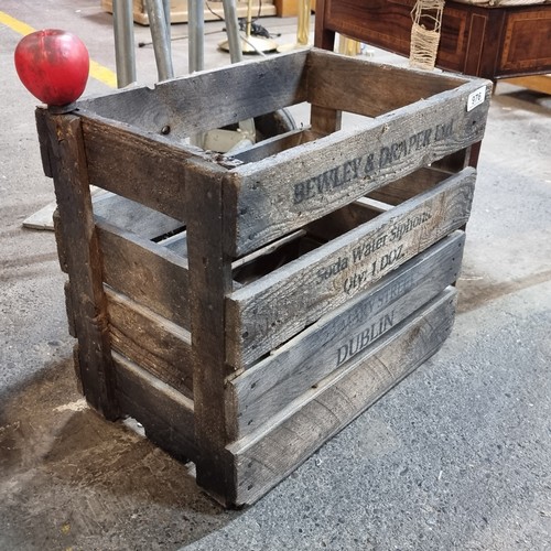 976 - A large Irish vintage storage crate used for housing soda siphons with the text Bewley & Draper Ltd ... 