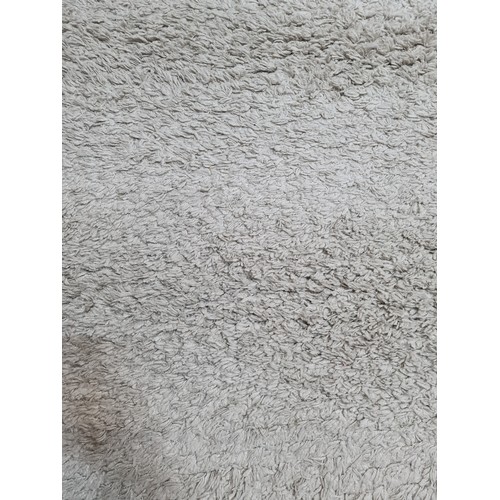 720 - A fabulous beige shaggy rug. L230cm x W165cm