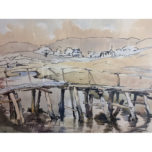 126 - Super Star Lot: An original George Campbell RHA (b. 1917 - d. 1979) pen and watercolour on paper pai... 