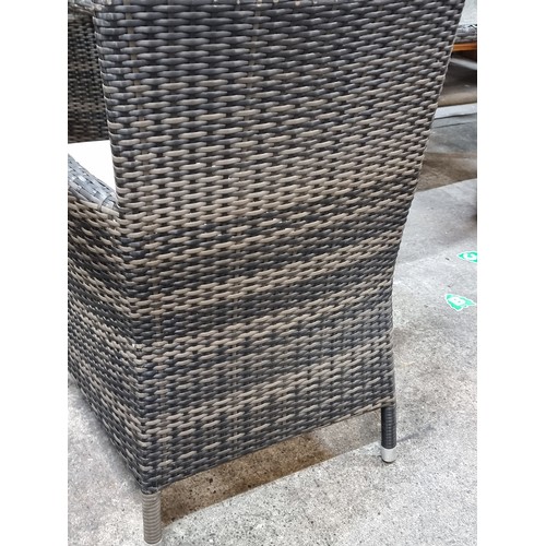 721 - Star Lot : A superb 5 piece rattan glass top garden patio dining table along with four high quality ... 