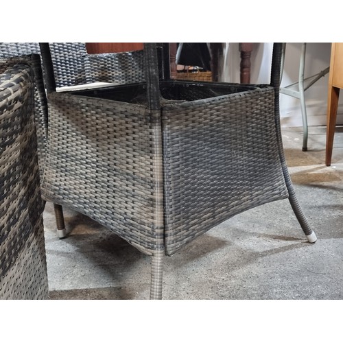 721 - Star Lot : A superb 5 piece rattan glass top garden patio dining table along with four high quality ... 