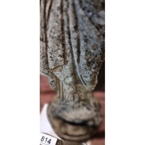 812 - Star Lot : A stunning antique stone garden statue of a woman holding the Cornucopia.