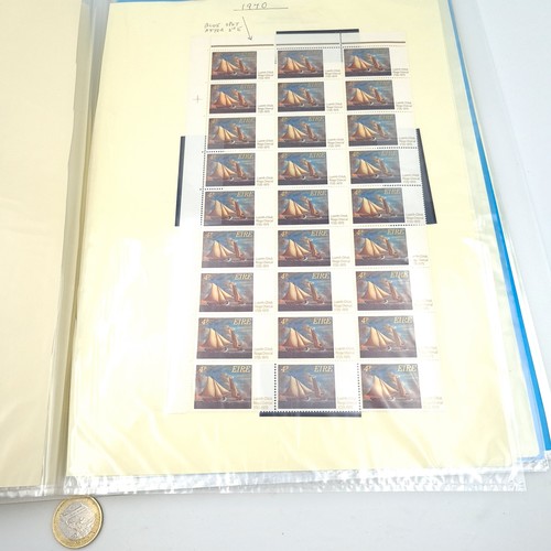 922 - A lovely collection twenty pages of full Irish sheets and blocks together other Germanic stamps and ... 