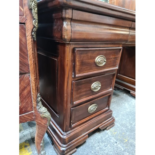 703 - A simply stunning large sit in dresser featuring a magnificent large beveled mirror to top, with thr... 