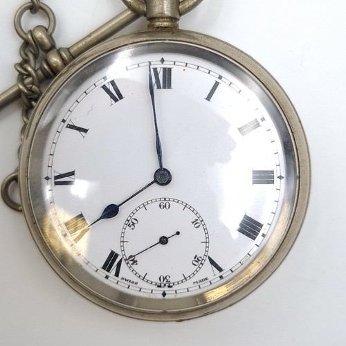 899 - A vintage Swiss made 15 jewel Dimier Freres & Cie Selezi pocket watch with a fastening chain. Serial... 