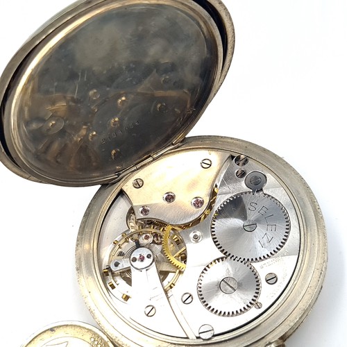 899 - A vintage Swiss made 15 jewel Dimier Freres & Cie Selezi pocket watch with a fastening chain. Serial... 