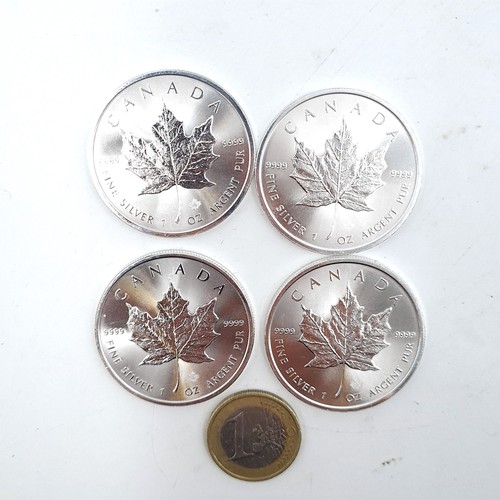 911 - Star Lot : A collection of four mint Canadian five dollar coins, dated 2017, each 1 ounce proof. Unc... 