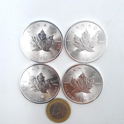 912 - Star Lot : A collection of four mint Canadian five dollar coins, dated 2017, each 1 ounce proof. Unu... 