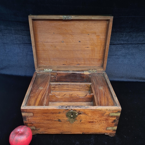 201 - A wonderful early 20th century wooden brass bound box and internal compartments with removable tray.... 