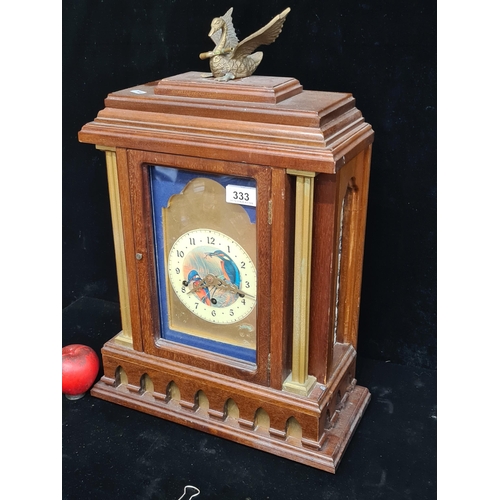 333 - Star Lot : A superb very large mantle clock featuring beautiful embroidered detail to both sides, a ... 