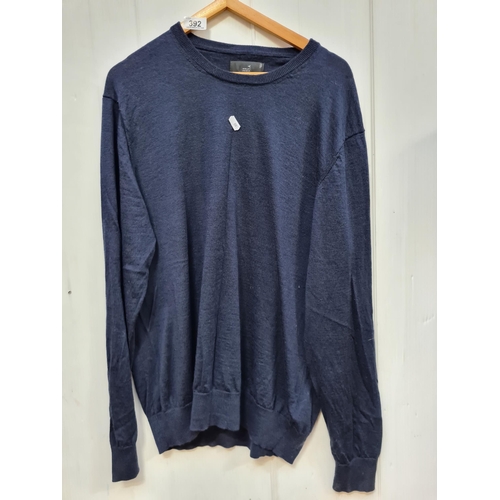 392 - A silky soft 100% Merino wool sweater by Meraki, in a stylish deep navy hue and comfortable fit – a ... 