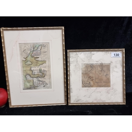 130 - Two early 20th century hand coloured engravings of maps. One French example featuring Kinsale and Ga... 