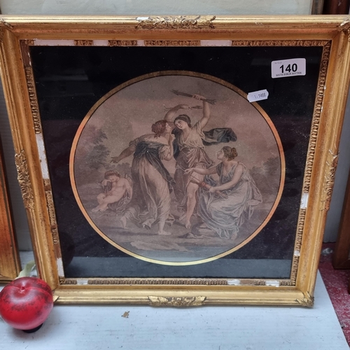 140 - An antique chromolithograph after a painting originally by the artist Angelica Kauffman titled 