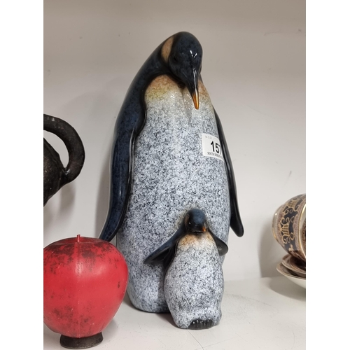 157 - An adorable figure of a penguin and it's offspring.