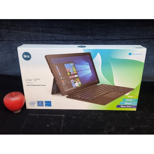 169 - A newly refurbished Windows 10 Linx 12x64 tablet with keyboard cover. With a seamless combination of... 