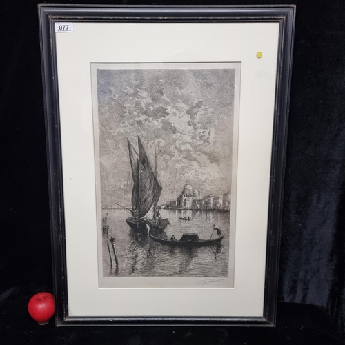 77 - Star Lot: A large antique original Lucien Marcelin Gautier (French, b.1850 - d.1925) etching featuri... 