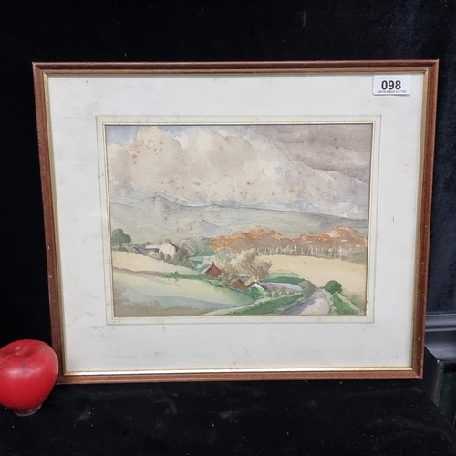 98 - A charming original watercolour on paper painting featuring a rural landscape titled 'Roywood'. Sign... 