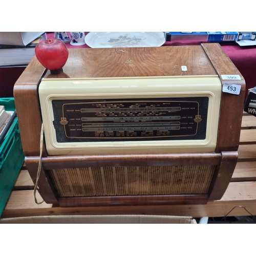 453 - A fantastic large  Mid Century Regentone Radiogram c.1955 holding a Monarch record player to interio... 