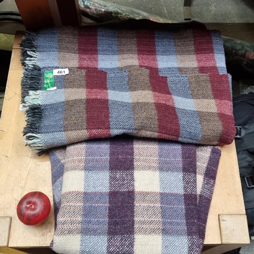 461 - Two beautiful high quality vintage heavy blankets including a British made Tweedmill example.