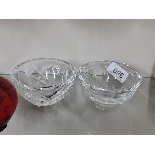 696 - Two timeless Waterford Crystal John Rocha votive bowls. In very good condition.