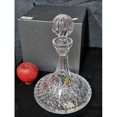 753 - Star lot : A fabulous brand new in box, Waterford Crystal ships decanter in the Lismore pattern, com... 