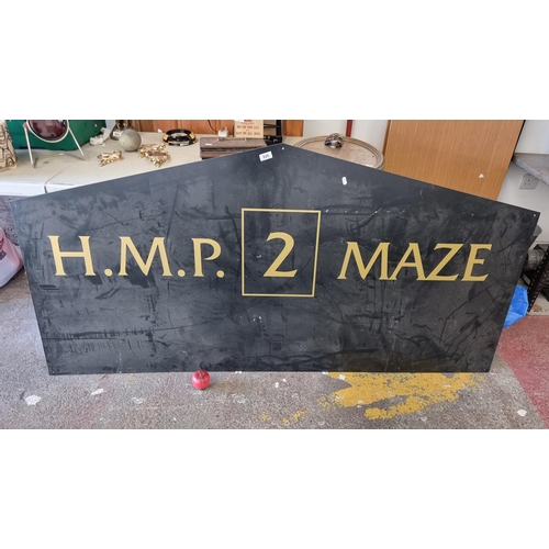 826 - Star Lot : An extremally interesting very large sign for HM Prison Maze. A prison in Northern Irelan... 