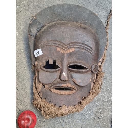 883 - Star lot: An original large antique tribal  hand carved Chokwe tribal mask. Chokwe masks are often p... 