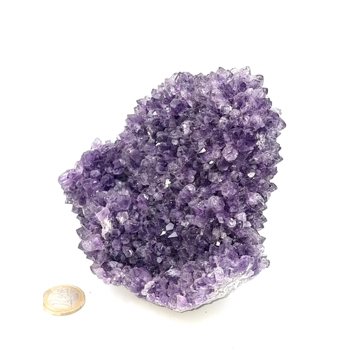 919 - A block of natural bright purple amethyst stones, weight 1190 grams. Amethyst on both sides. Retail ... 